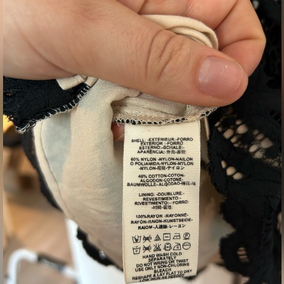 Free People micro mini lace overlay deep v cap sleeve dress - Picture 6 of 10